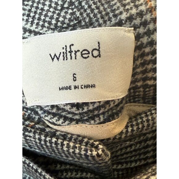Aritzia Wilfred Jallade Plaid Wool Trousers Women’s Size 6 Gray Black Tie Front - Picture 2 of 7